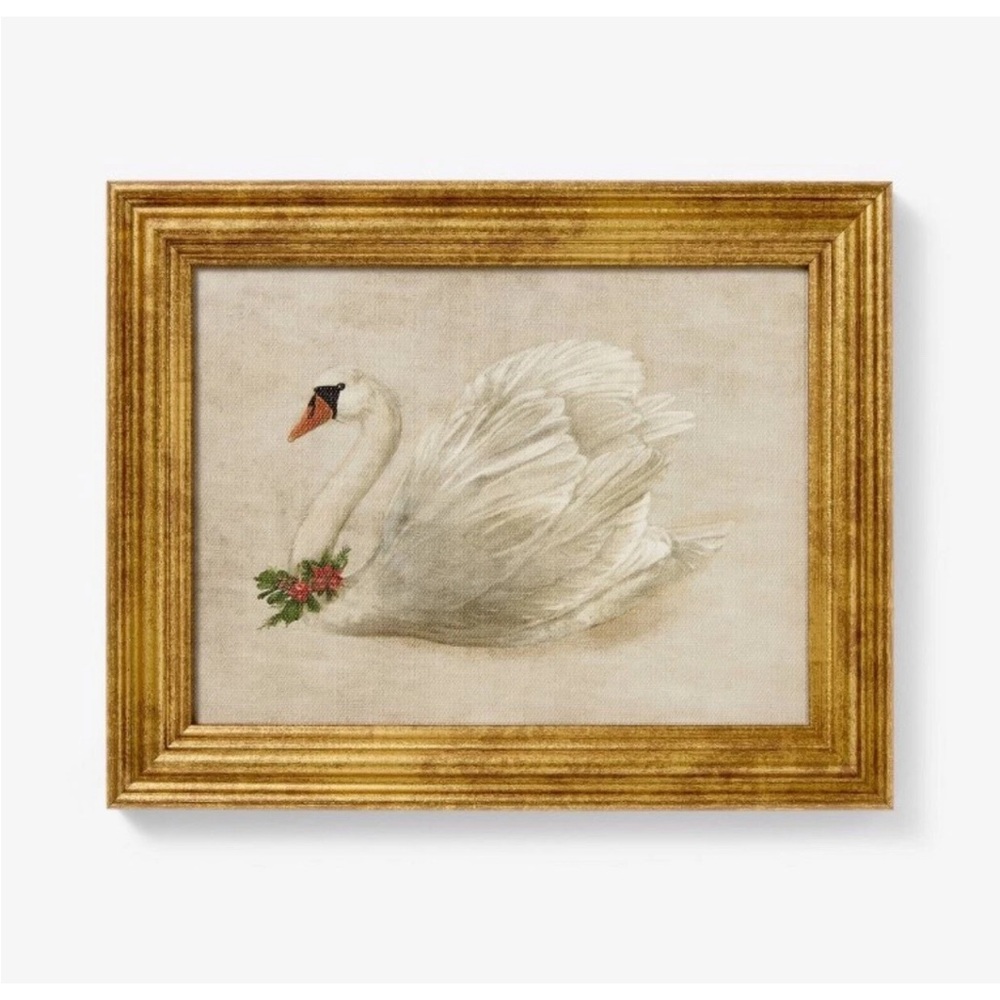 New / SWAN FRAMED WALL ART Threshold STUDIO MCGEE Christmas
